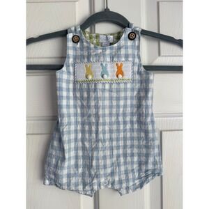 MUD PIE Boys Easter Bunny Romper 6-9mo